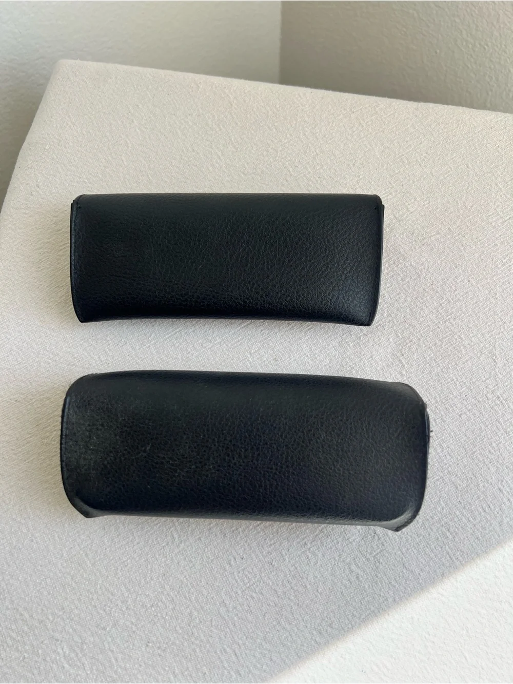 Ray-Ban Black Leather Sunglass Cases with Gold Logo - Set of 2